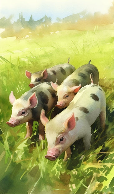 Baby Pigs in Field