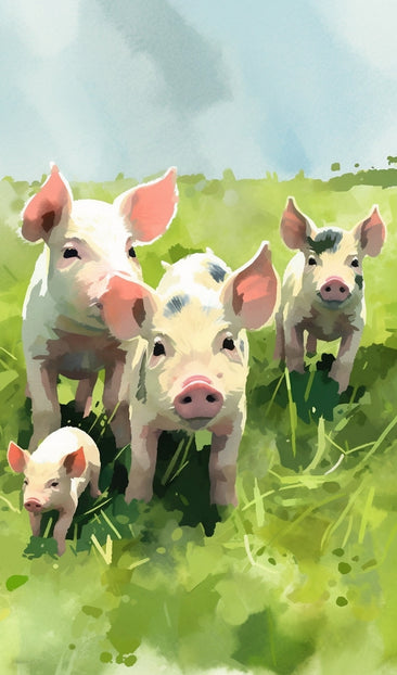 Baby Pigs in Field