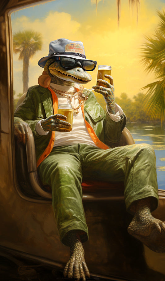 Two Fisted Drinking Alligator