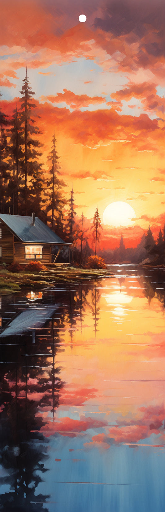 Sunset on a Lake House
