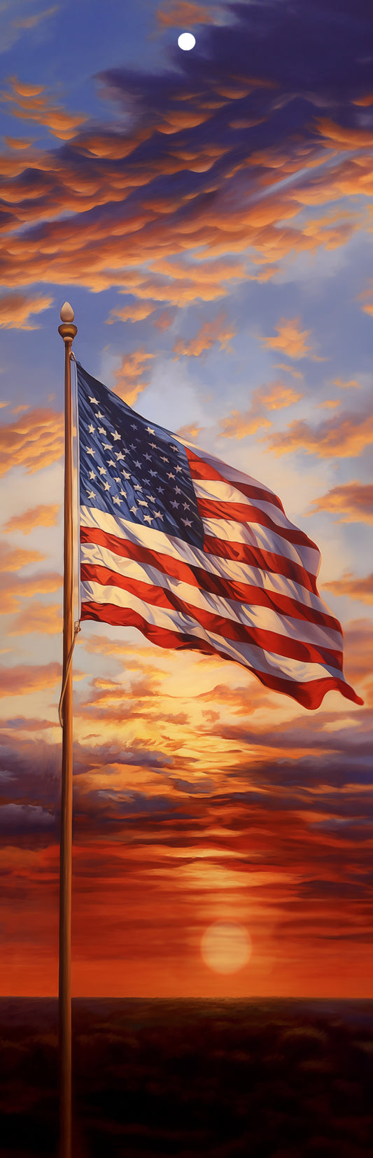 United States of American Flag Sunset