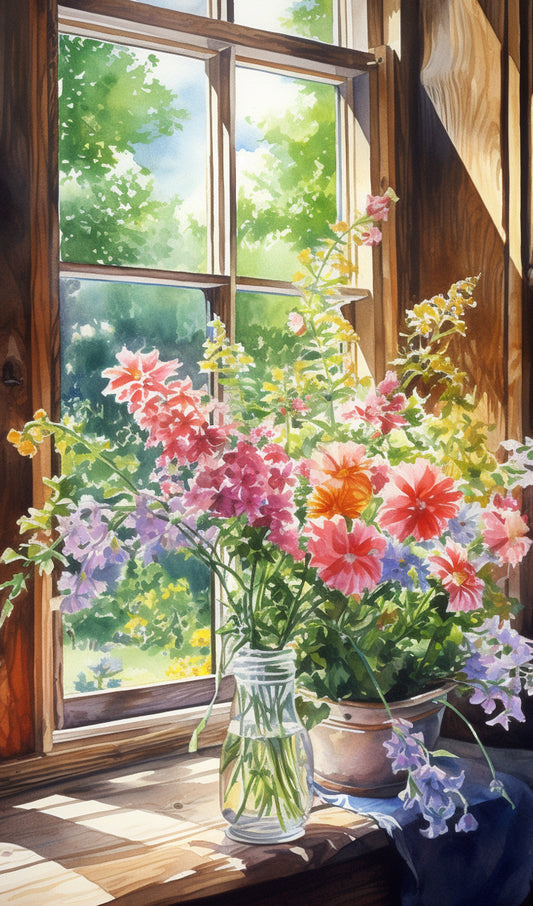 Flowers on Window Sill