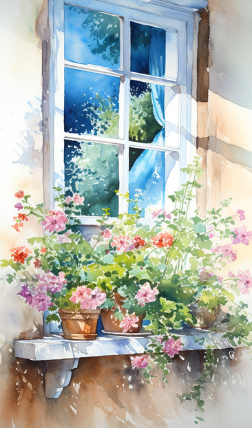 Flowers on Window Sill