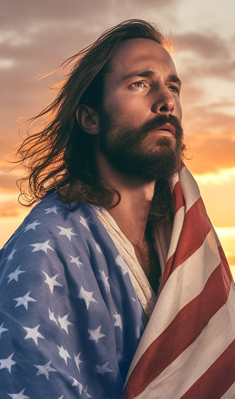 Jesus with American Flag