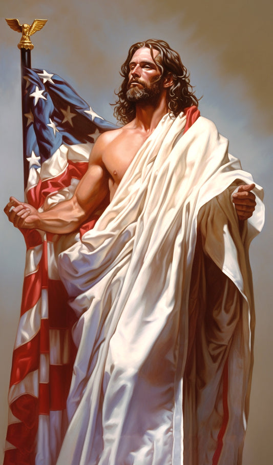 Jesus with American Flag