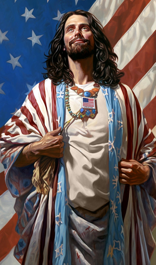 Jesus with American Flag