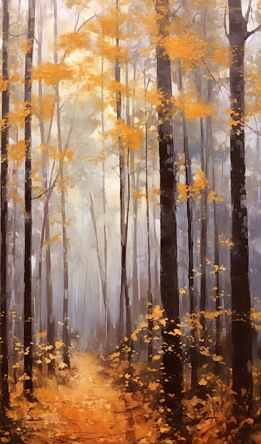 A Painting of Trees in Fall