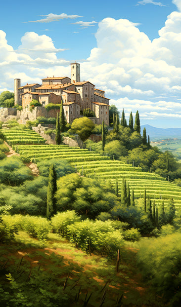 Chateau over looking a Vineyard