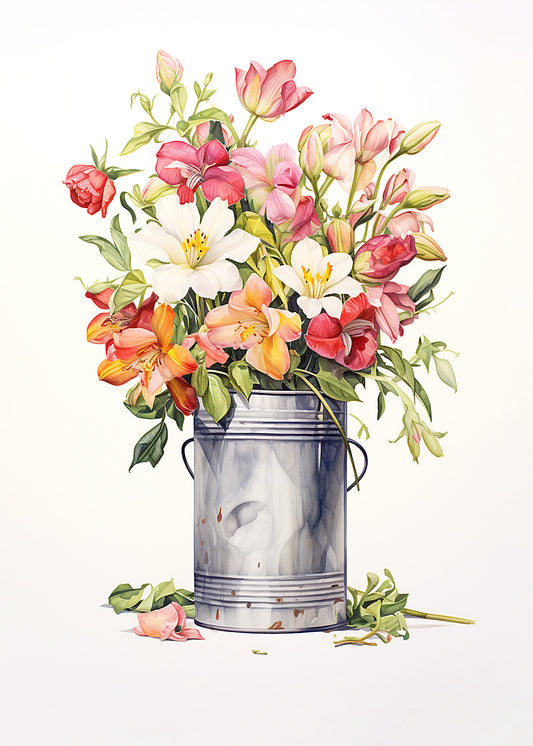 Flowers in a Tin - Sympathy Card