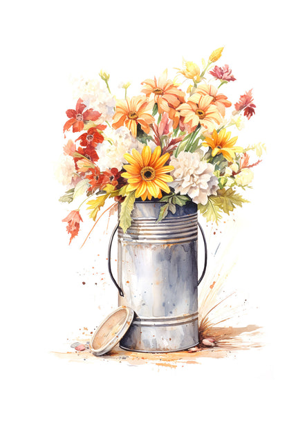 Flowers in a Tin - Sympathy Card