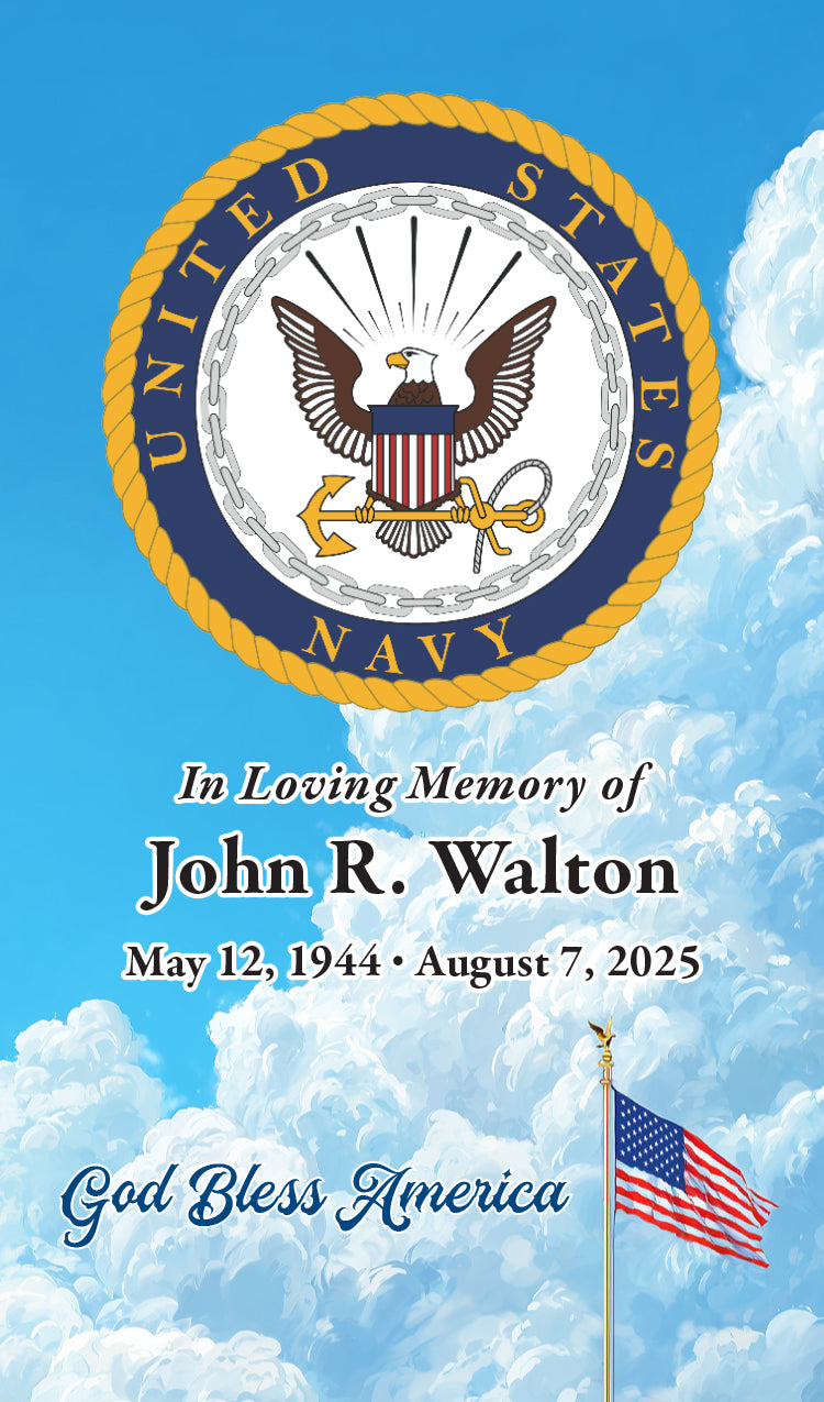 Navy Seal with American Flag over sky (Names and Dates)