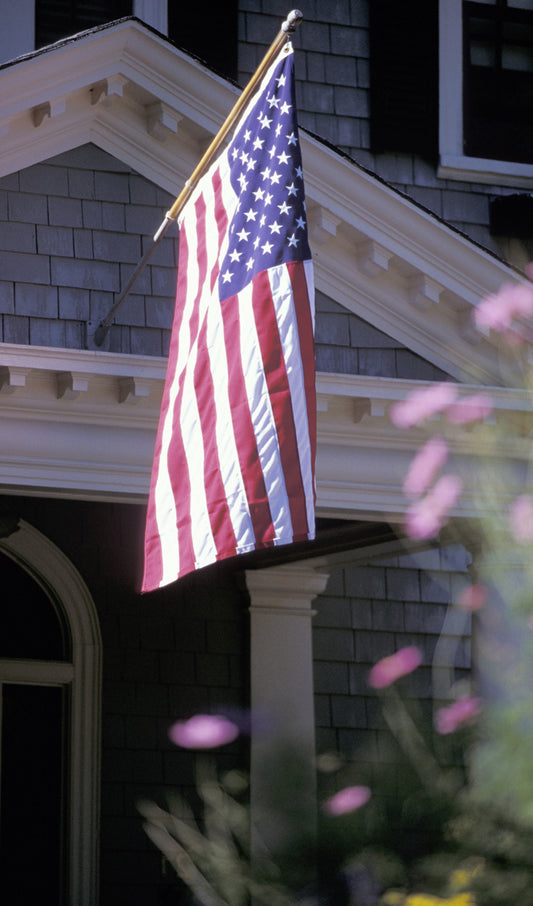 American Home with U.S. Flag
