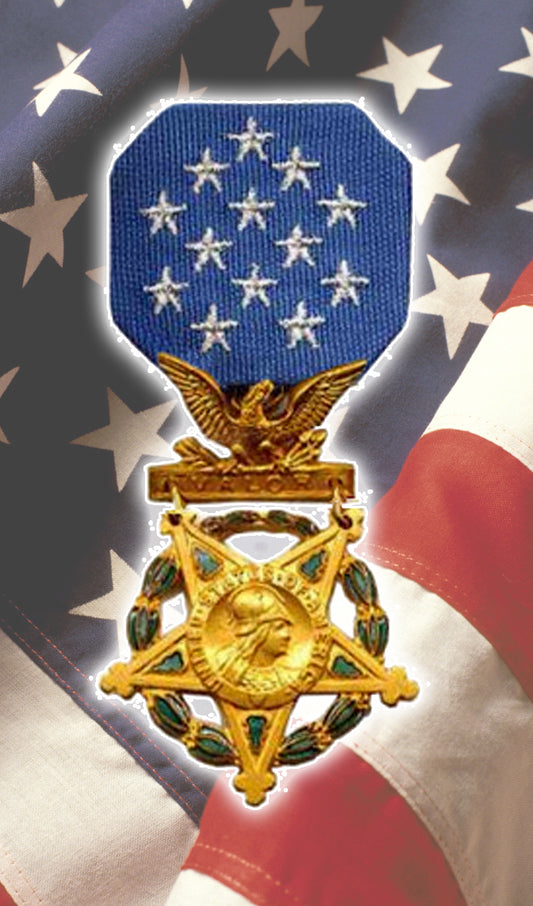 Congressional Medal of Honor over U.S. Flag