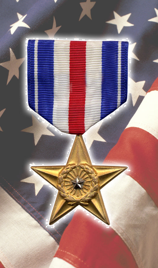 Silver Star Medal over U.S. Flag