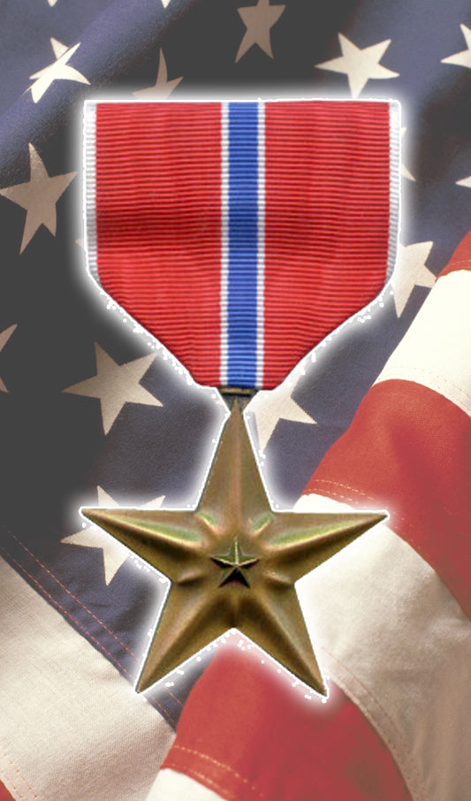 Bronze Star Medal over U.S. Flag