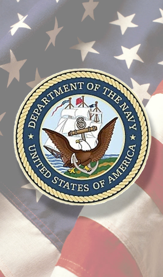 Navy Seal over U.S. Flag