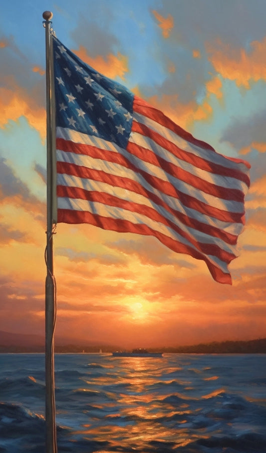 U.S. Flag at Sunset