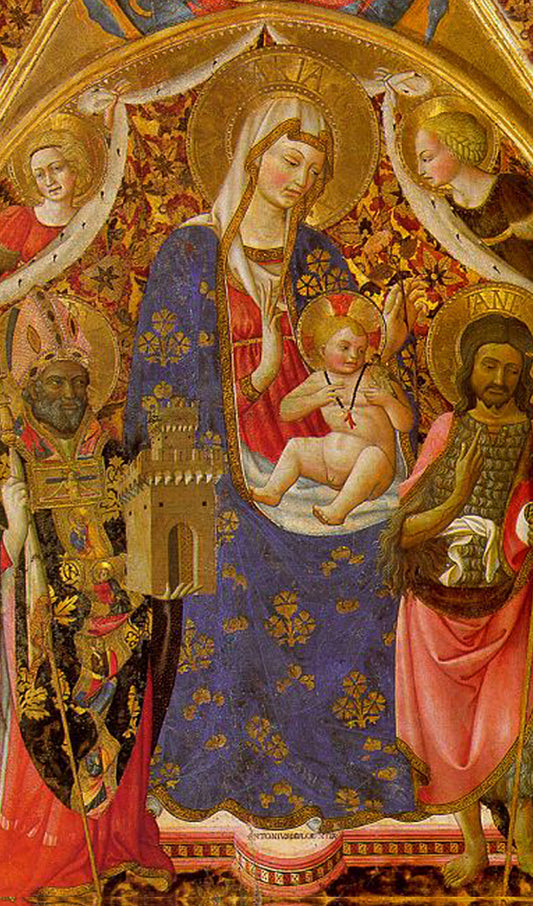 Madonna and Child, with a Bishop, St John The Baptist and Angels