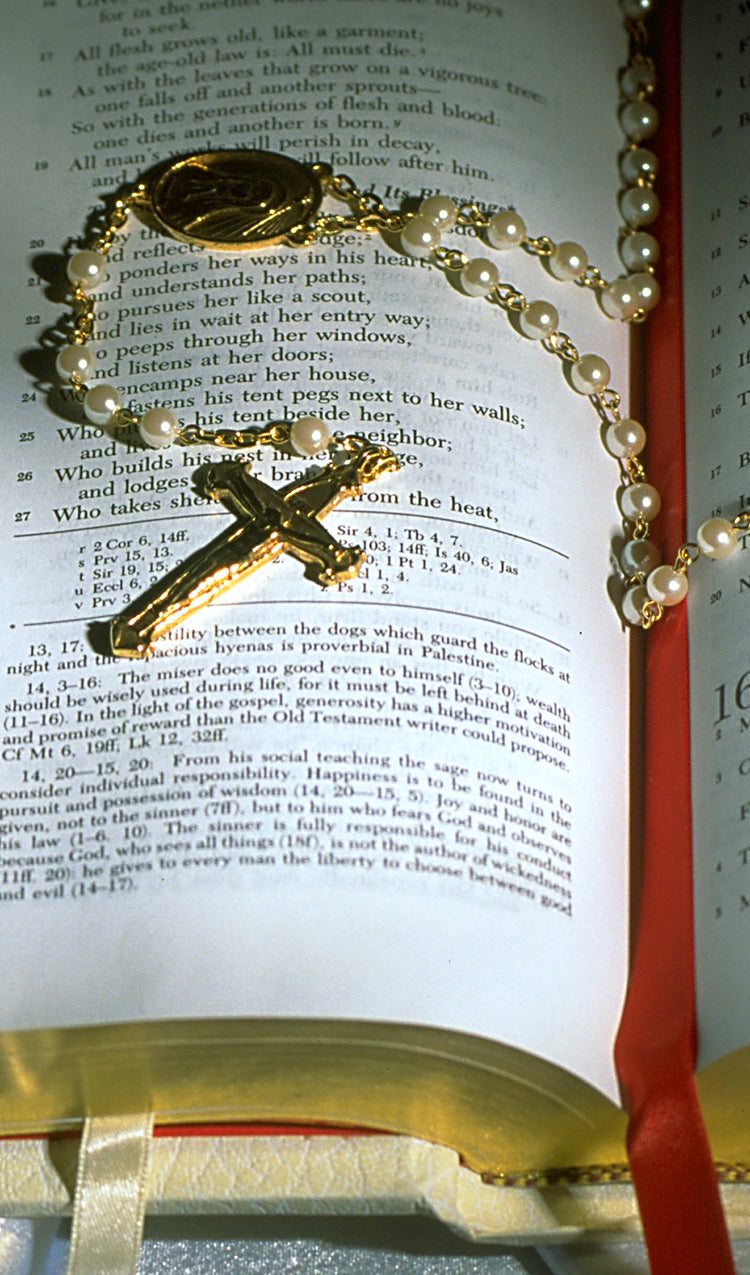 Bible with Rosary
