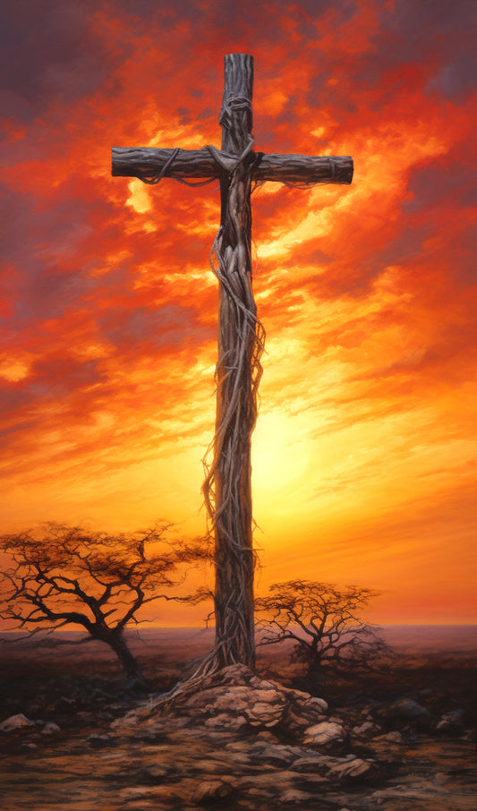 Wooden Cross at Sunset