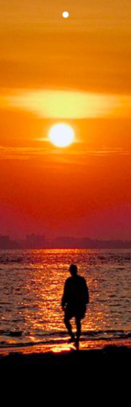 Man Walking on the Beach at Sunset