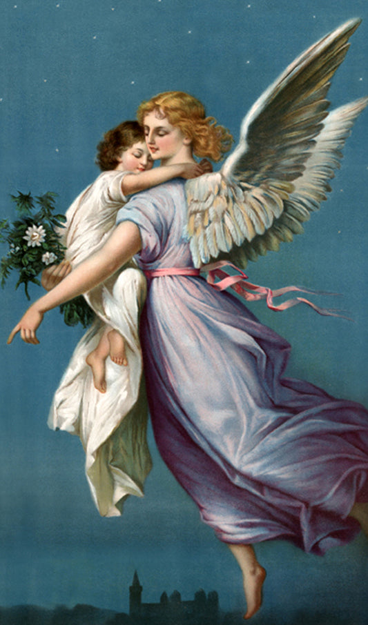Guardian Angel Carrying a Baby