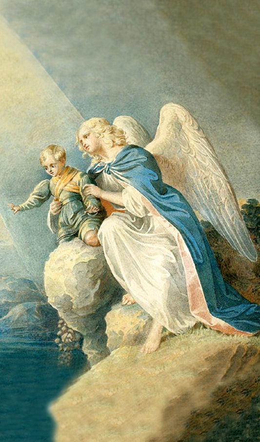 Guardian Angel Carrying a Baby