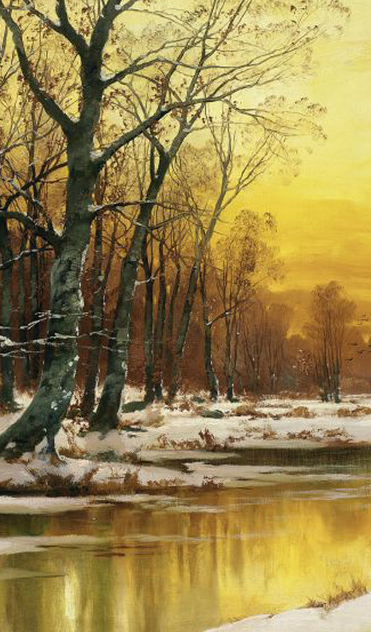 River in Winter Painting