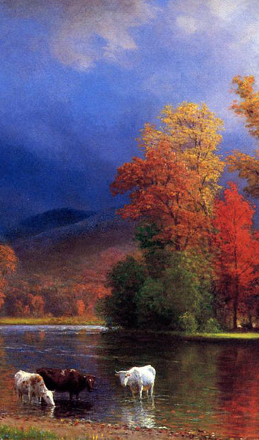 Cattle in Fall Painting