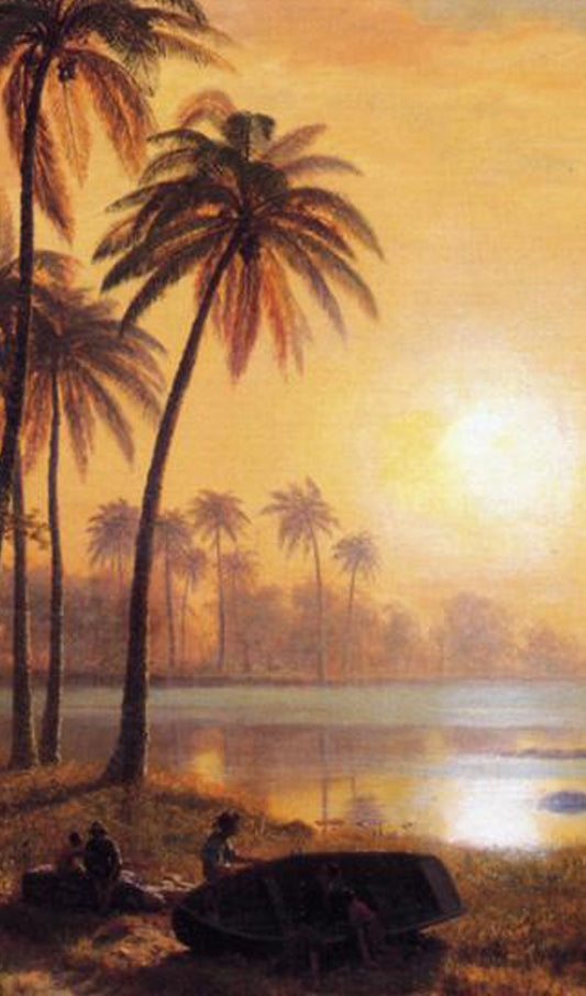 Tropical Beach at Sunset Painting