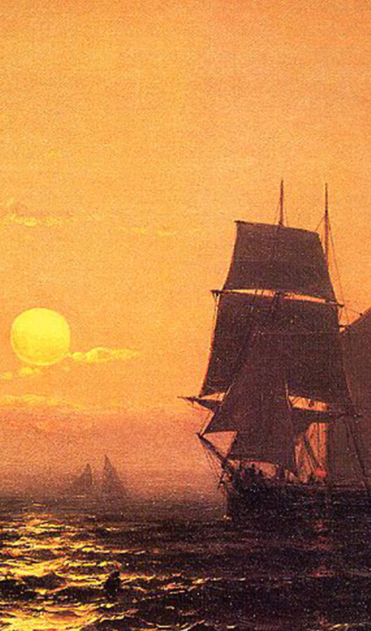Tall Ship at Sunset Painting