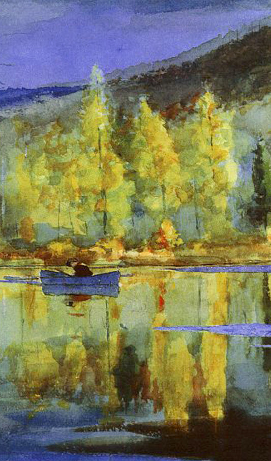 Boat of a Lake Painting