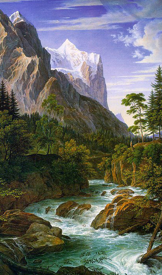River in the Mountains Painting