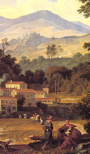 Monks Reading Outdoors Painting