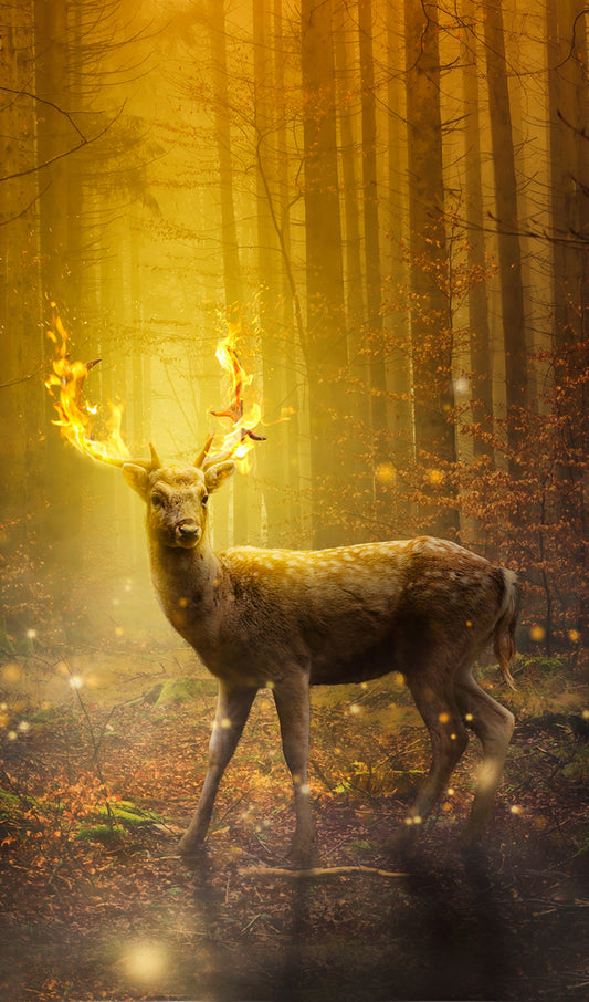 Stag with Flaming Antlers