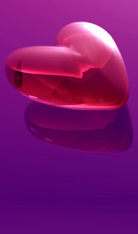 Red Heart on Purple Background