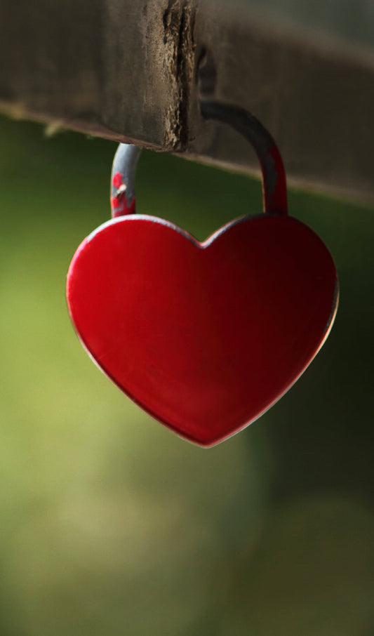 Red Heart Pad Lock
