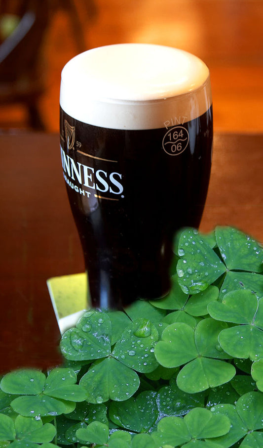 Guinness with Shamrocks