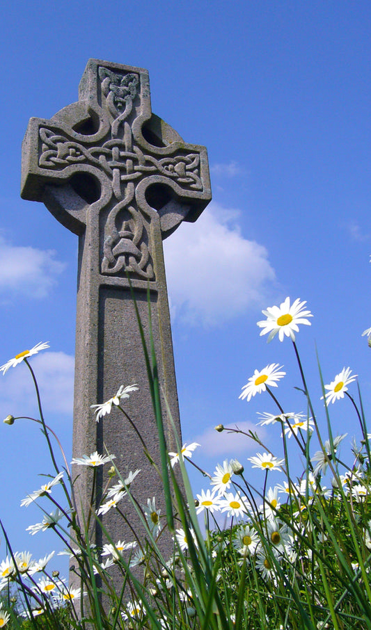 Celtic Cross with Flowers