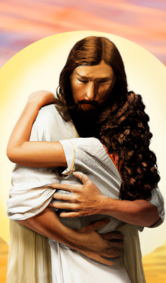 Jesus Hugging a Young Woman