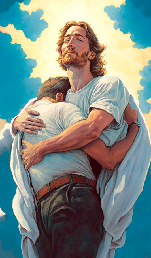 Jesus Hugging a Man