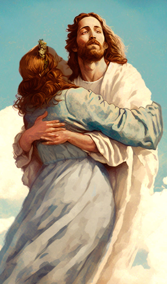 Jesus Hugging a Woman
