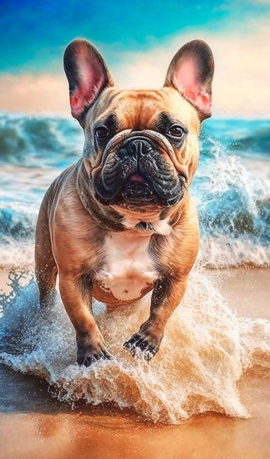 French Bulldog at the Beach