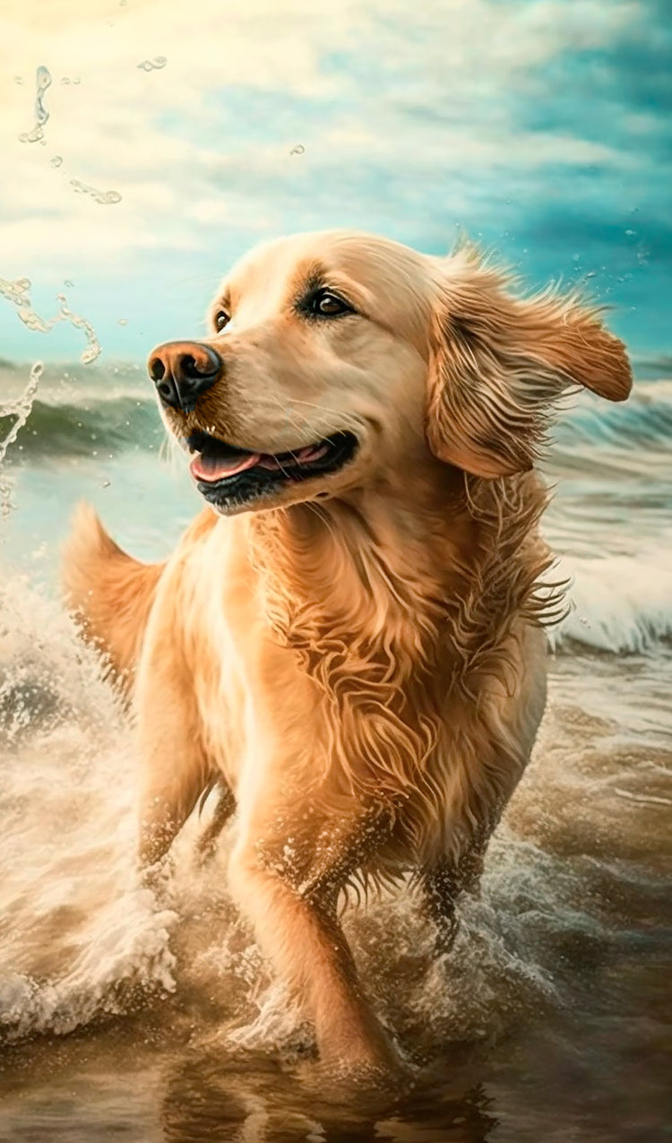 Golden Retriever at the Beach