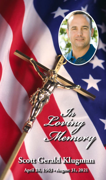 Portrait With Crucifix Over U.S. Flag Studio Collection