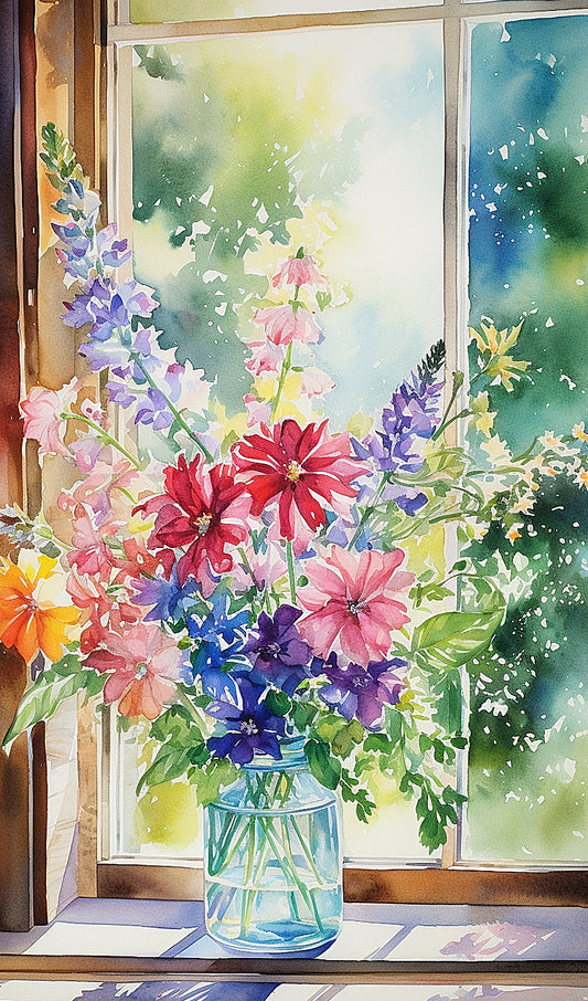 Flowers on Window Sill