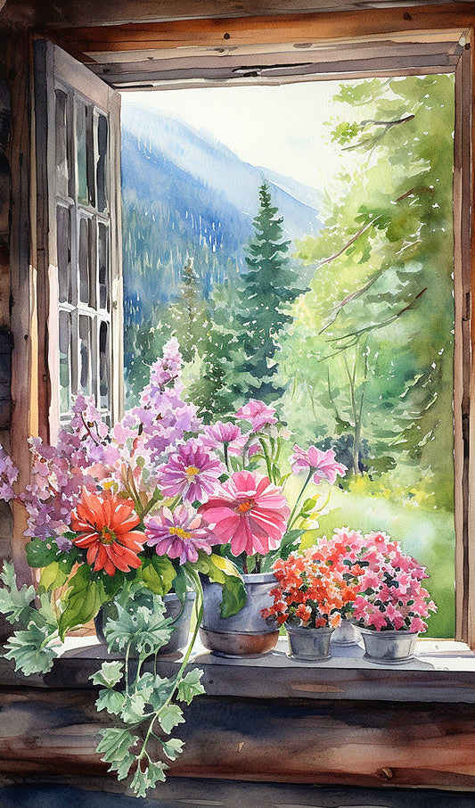 Flowers on Window Sill