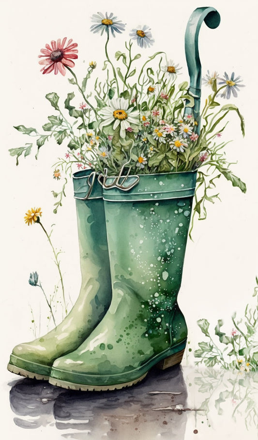 Rain Boots with Flowers