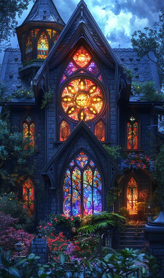 Victorian with Stained Glass Windows