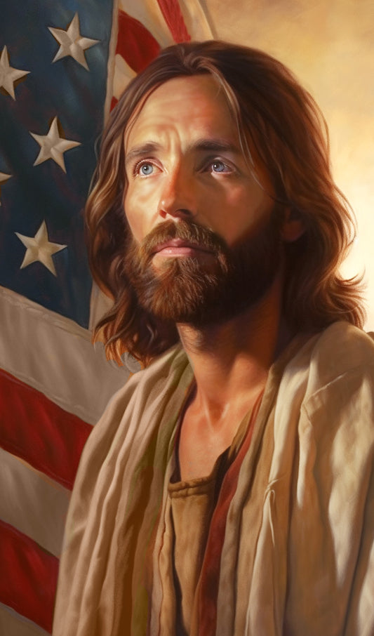 Jesus with American Flag